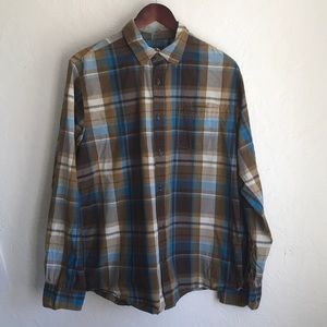 Vintage North Face plaid long sleeve button up Lg